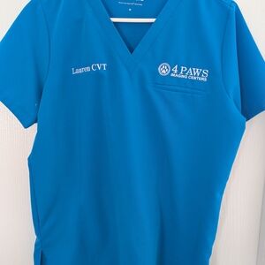Blue 4 Paws Scrub Top